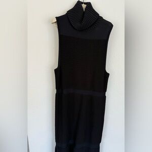 New HELMUT LANG turtleneck sweater dress black size L